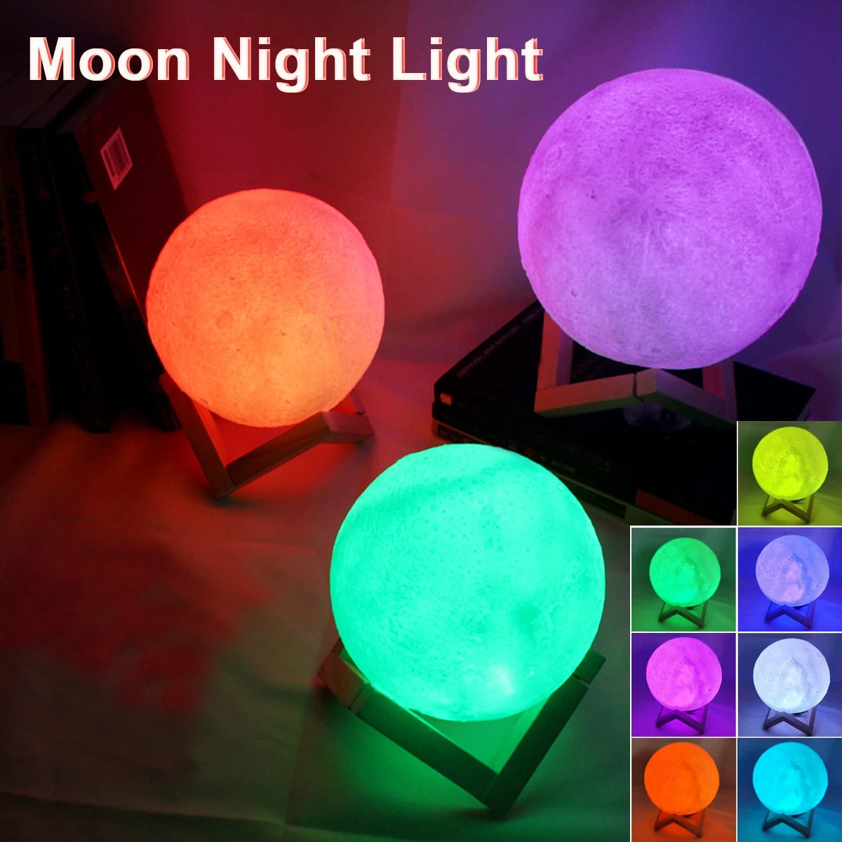 Lampe Lune Étoilée D5 - Décoration Parfaite pour la Chambre