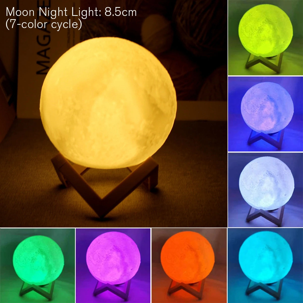 Lampe Lune Étoilée D5 - Décoration Parfaite pour la Chambre